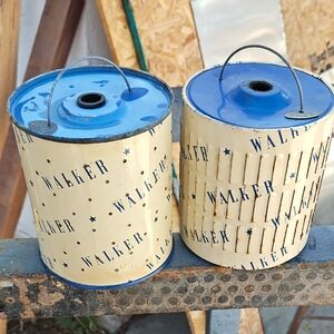 Cream and Blue Lantern Set